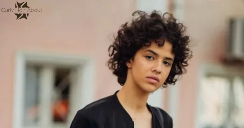 Short Shaggy Black Bob for Curly Hair